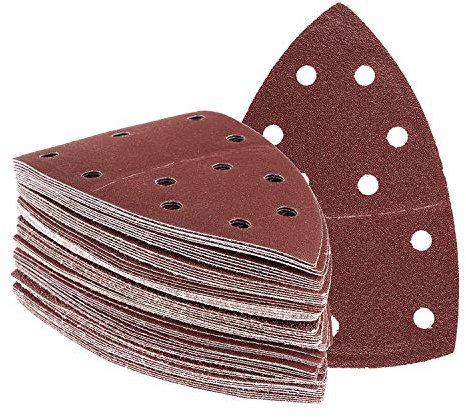 50 sheets of Velcro sanding triangles | 40 Grit | Prio sandpaper | 105 x 152 mm | for multi-sanders | triangular sanding discs | sanding sheets | sandpaper