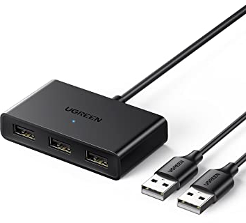 UGREEN USB Switch 2 In 3 Out USB Umschalter USB 2.0 KVM Switch für Maus, Tastatur, USB Sticks, Kartenleser, Festplatten usw. Schwarz