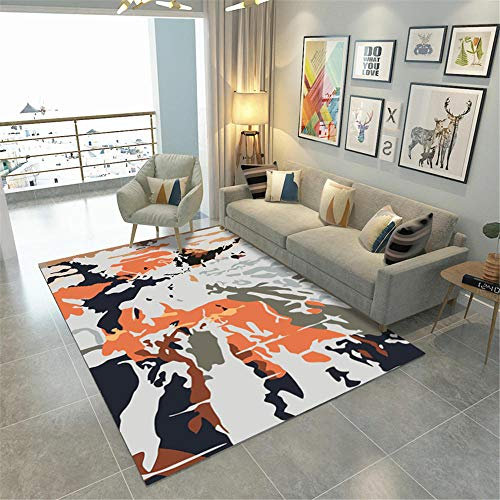 tappeto salone Il motivo astratto geometrico rosso arancio è progettato per tappeti antibatterici resistenti all'usura di alta qualità per la decorazione della casa tappeto design moderno -arancia_60x