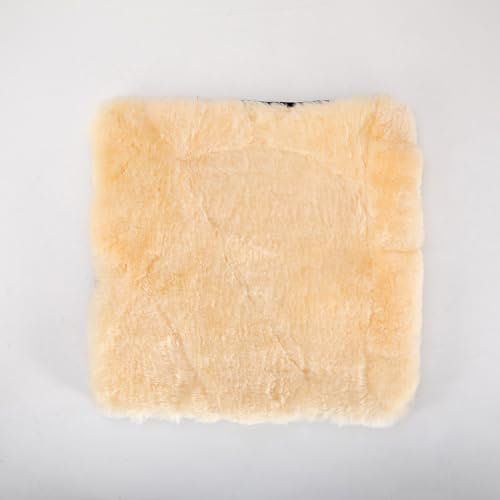 Merauno? Sitzkissen Lammfell Sitzauflage Stuhlauflage Schaffell Kissen lammfell Stuhlkissen f¨¹rs Auto Katzenbett Rollstuhlauflage Kindersitz Medizinisch sch?n warm und weich 40x40cm (Beige, 4)