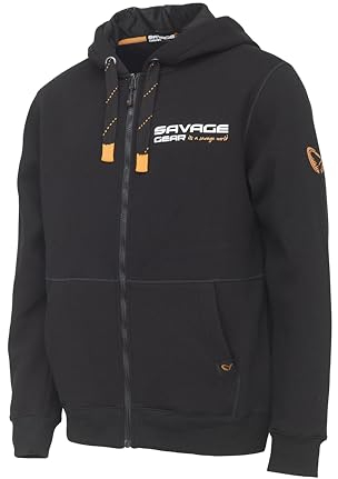 Savage Gear Unisex Urban Zip Hoodie Hooded Sweatshirt, Schwarze Tinte, M