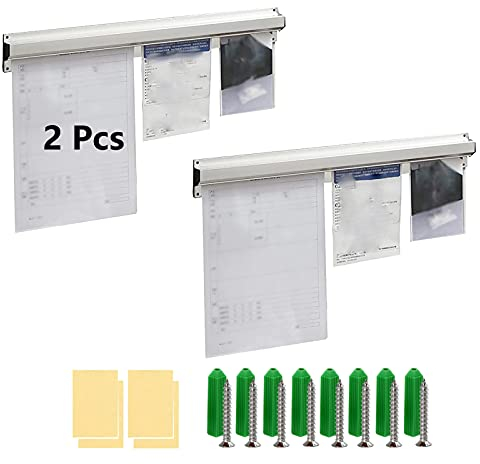 AOTOPYU Pack of 2 Catering Receipts 35CM Aluminium Tab Grabber Receipt Holder Order Holder for Kitchen Hotel Bar Office Orders Ticket Catering Receipt Rail Note Bar Clamp Bar Wall Mounted (25CM)