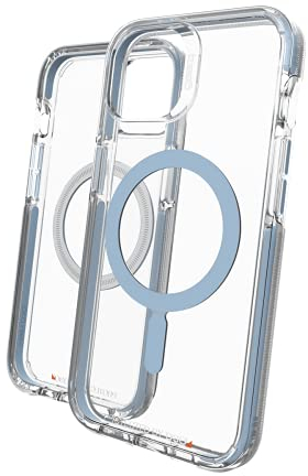 ZAGG Santa Cruz D30 Protective Case for iPhone 13, Slim, Shockproof, MagSafe (Clear Blue)