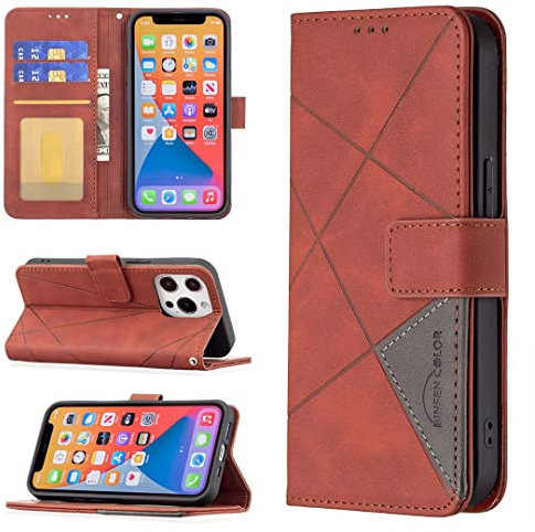FMPCUON Case for iPhone 11 Pro || Leather Wallet Phone Case || Leather with Viewing Stand & 3 Card Holder || Flip Folio Cover with Card Slot for iPhone 11 Pro,Brown
