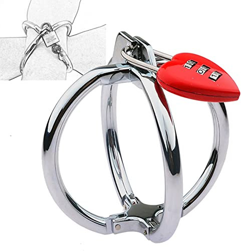 DZsextys SM Handschellen Handcuffs Metall Kreuz Handfesseln mit Kombinationsschloss in Herzform BDSM Bondage Betten Fesseln Sklaven Sexspiel Erotik Fetisch Sexspielzeug für Paare Anfänger (männlich)