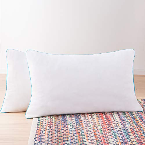 Linenspa 40x80 cm Kopfkissen – 2er Set – Mittelfestes Kissen – Öko-Tex – aus zerkleinerten Memory Foam Flocken, Weiß