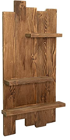 Declea Holzregal mit 3 Ebenen, Küchenwandplatte mit Regalen, Wandregal aus Holz, Aufbewahrungsregal, Heimdekoration zum Aufhängen, H90 x B45 x T16 cm
