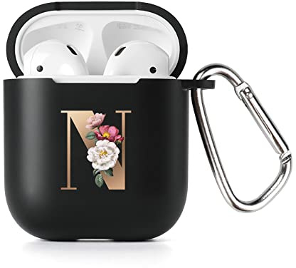AKABEILA Hülle für AirPods Weiche TPU Schutzhülle Stoßfest AirPods 2 1 Hülle mit Muster Karabiner Stilvolle Schutzhülle AirPods 1st 2nd Generation 2016 2019