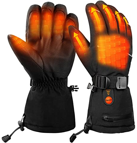 Ynredee Beheizte Handschuhe,7.4V 3200 mAh Batterien lektrisch beheizte Handschuhe mit Touchscreen und 3 Stufen Temperaturregler für Outdoor, warmes Motorrad(M)