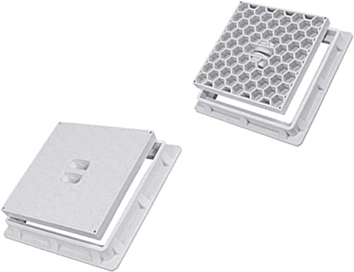 Uzman Schachtabdeckung Revisionsklappe Klasse A15 begehbar Revisionsschacht Abdeckung (22,5x22,5cm) Schachtdeckel Kanaldeckel Garten Boden Entwässerungsschacht Gartenschacht