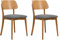 Konsimo Vinis 2 Esszimmerstühle Set - Modern Holzstuhl 80,5x45x47cm - Küchenstühle - Stuhl Esszimmer, Küche, Wohnzimmer - Universal Esstisch Stühle mit Weicher Polsterung - Grau/Eiche Hell