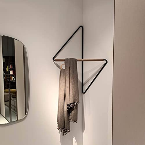 DSXH Industrielle Ecke Garderobe mit Wandaufhänger - Dekoratives Design（Color：Schwarz，Size：W53*H70cm）