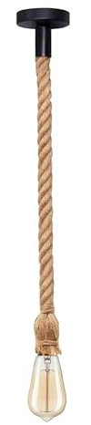 LEDSone 1 Way Retro Hemp Rope Pendant Ceiling Lighting E27 Fitting Suspended Kit Vintage Hanging Lamp with 1m Adjustable Cable Kit for Living Room, Bedroom, Bar, Restaurant, Loft Industrial Lighting