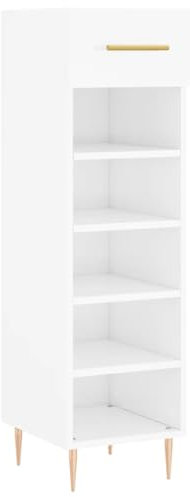vidaXL Schuhschrank Hochglanz-Weiß 30x35x105 cm Holzwerkstoff