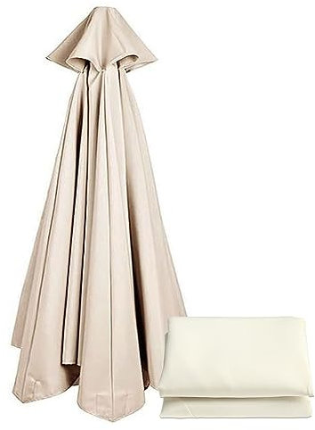 Telo Ombrellone 3x3 Ricambio 6 costole/ 8 costole,copertura di ricambio per ombrellone,Baldacchino Di Ricambio Ombrellone(solo baldacchino) Beige,3M/6Ribs