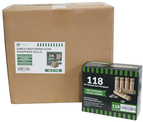 L LIKED 1416 CT Dimes Coin Wrappers Vorgeformte Münzrollen Wrappers - Dimes