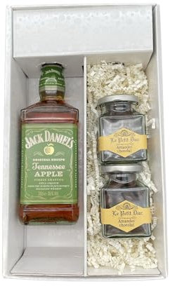 Coffret cadeau Blanc - Whisky - Jack Daniel's Apple 35° - Amandes de provence enrobées du Petit Duc