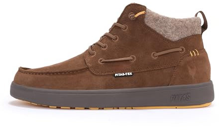 PITAS KENT | Botín Casual de Hombre | Serraje Con Cordones Elásticos | Bota Urbana | Calzado Cómodo | Zapatillas de Invierno | Camel 44