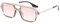JCTAIFOO Occhiali da sole quadrati vintage 70s per uomo e donna trendy retrò rettangle Small Shades Cool carino moda occhiali, Grigio trasparente/argento/rosa