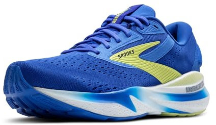 BROOKS Men's Adrenaline GTS 24 Sneaker, Cobalt Neo Yellow Peacoat, 7.5 UK