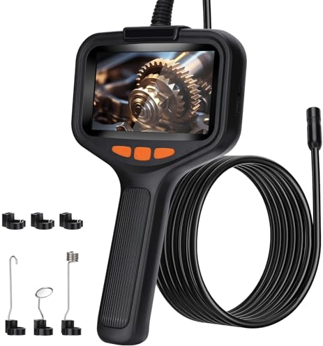 Coikes Endoskopkamera mit Licht 1080P 4.3 IPS Bildschirm Inspektionskamera IP67 Industrielles Endoskop mit 8 Einstellbaren LEDs 8mm Kanalkamera Rohrkamera Schlangenkamera mit 16.5ft Halbstarres Kabel