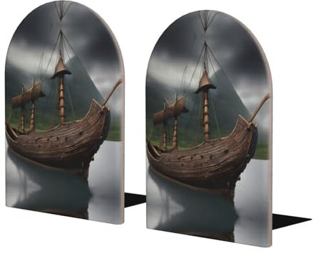 Vikings Bücherregal aus Buchenholz, mit schwerem Metallboden, rutschfeste Pads, perfekt für Bürobedarf, Bücher und Zeitschriften