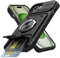 Coolden for iPhone 15 Plus Case with Card Holder [Max 2 Cards] Ring Kickstand Shockproof Military Grade Dual Layer Heavy Duty Protective Case Wallet Case Cover for iPhone 15 Plus Phone Case-Black