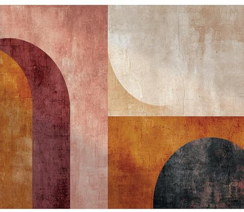 murando - Fototapete Selbstklebend Muster im Retro Sti 294x210 cm Vlies Tapeten Tapetenfolie XXL Moderne Wanddeko Design Wand Dekoration Wohnzimmer Möbelfolie Büro Flur - Terrakotta a-H-10013-a-a