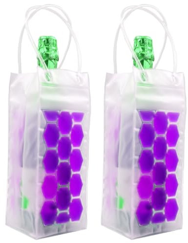 Sac isotherme pour vin, sac à glace pour vin, sac isotherme pour vin/champagne, idéal pour les fêtes, les cadeaux et les voyages (violet)