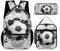 Fußball-Schulranzen, 3 In 1 Schulranzen-Set Für Jungen Mädchen Mit Lunchbag, Federmappe Jungen Rucksack, Fußball 3D Gedruckt Kinder Rucksack, Grundschule Sekundarstufe (White)