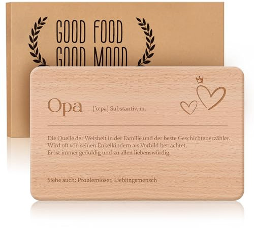 Geschenke für Opa, Frühstücksbrettchen Opa, Brotzeitbrett mit Gravur als Geschenk für Bester Opa