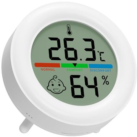 Yomisee Mini Hygrometer Thermometer Innen, Luftfeuchtigkeitsmesser Digital Thermometer Hygrometer für Babyzimmer Wohnzimmer Büro