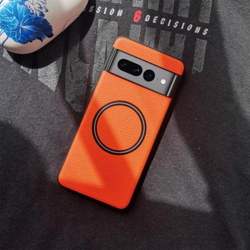 FIFTHAVE Case for Google Pixel 6 Pro Magnetic Mobile Phone Case Compatible with MagSafe, Matte Texture Leather Protective Case for Pixel 6 Pro, Flexible, Non-Slip Case, Robust, Scratch-Resistant Cover