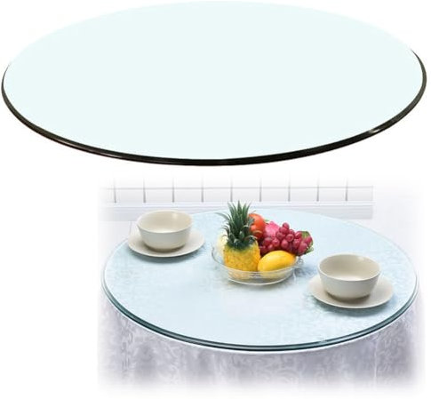 KXWOQ3ED Plateau de Table en Verre Rond, 48 cm - 100 cm de Diamètre Dessus de Table en Verre Trempé, Plateau de Table pour Table de Salle à Manger, Table Basse, Table de Jardin(100 cm (40 inch))