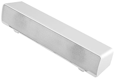 OVAQUIXI Soundbar Stereo Cablata USB con Bass Surround Sound Box, Alimentata Tramite USB, per PC con Vari Dispositivi (White)