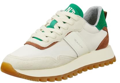 GANT FOOTWEAR Women's Caffay Trainers, Ivory Argain Oil Green, 6 UK