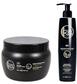 KERAGOLD PRO CC Haarpflege-Set, 2 Stück, Shampoo 500 ml + Maske 500 ml, Keratin & Rizinusöl für Stärkung und Haarwachstum