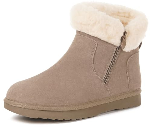 Hsyooes Winterstiefel Damen Winterschuhe Wärme Gefüttert | Stiefeletten,Wasserabweisend,Schneestiefe,Rutschfeste,Stiefel,Klassische,Schlupfstiefel,Winter Boots,Outdoor