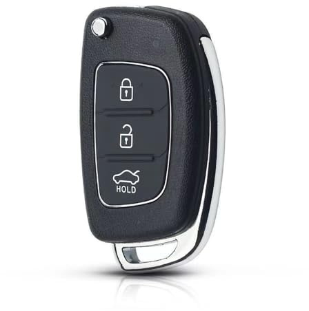 Qikaide 3 Buttons Replacement Flip Key Fob Case Protective Folding Remote Housing for Hyundai i10 i20 i30 i40 ix20 ix35 Elantra Tucson Santa Fe No Battery