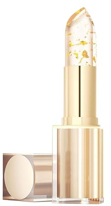 Thermoaktiver Lip Balm,Lippenstift 24 Stunden Halt,Farbwechselnder Lippenstift für Damen,PH-Lippenstift mit Farbwechseleffekt,Blattgold Lipstick Color-Changing,Feuchtigkeitsspendend Lippenstifte,1PCS