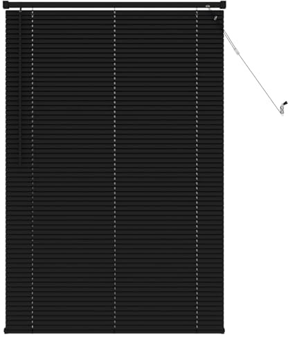 vidaXL Jalousie Manuell Verstellbar Schwarz 150 x 100 cm PVC, Moderne PVC Jalousie, Innenbereich, Fensterbehandlung für Sichtschutz, Einstellbare Lichtfiltration im Arbeitszimmer