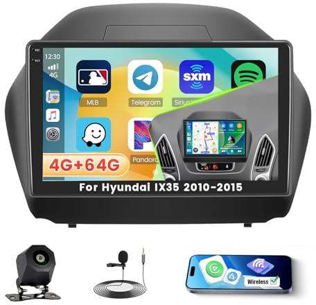 Roinvou 4+64G Android 15 Autoradio für Hyundai IX35 2010-2015 mit Carplay Android Auto, 10 Zoll Auto Radio Incell Touchscreen mit GPS Bluetooth EQ WiFi RDS FM SWC MIC Rückfahrkamera