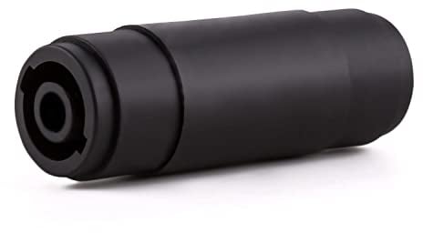 auna PA-Kabel-Verbindung/PA-Stecker-zu-PA-Stecker-Adapter 2x weiblich mit Knickschutz Metallgehäuse schwarz