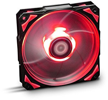 Nox Hummer H-FAN -NXHUMMERF120LR- Ventilador para Caja PC 120mm, LEDs brillantes, 7 aspas traslúcidas, rodamientos hidráulicos, esquinas soporte goma, color rojo - negro