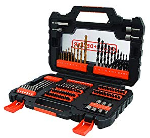 Black+Decker A7230-XJ - Juego de 104 piezas para Atornillar y Taladrar Titanio en Maletín de fácil transporte