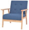 vidaXL Sessel mit Armlehnen Stoffsessel Polstersessel Relaxsessel Loungesessel Armsessel Polsterstuhl Lehnstuhl Blau Stoff Holzgestell
