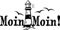 Wandtattoo: Moin Moin! - Gruß, Küste, Meer, Hamburg, Schriftzug, Leuchtturm //Farb- und Größenwahl, Wandaufkleber (Schwarz - 450 mm x 230 mm)
