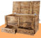 Traumhaft rustikale Holztruhe (80 x 39 x 40 cm, geflammt) Schatztruhe Spielzeugkiste Truhe Bank Stauraum Sitztruhe Sitzbank Aufbewahrungstruhe mit großer Kapazität Flur, Schlafzimmer, Wohnzimmer