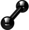 PIERCINGLINE Titan Barbell 2 KUGELN Piercing Stab Zunge Brust Intim Ohr Schwarz 4 x 1,6 x 6 mm