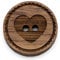 NaturSchatulle Holzknöpfe Gravur Motiv Herz 12-30mm I 25 Stück Nussbaum 2 Loch Knöpfe Holz DIY Basteln Nähen Schmuckherstellung Annähen Rund 15mm